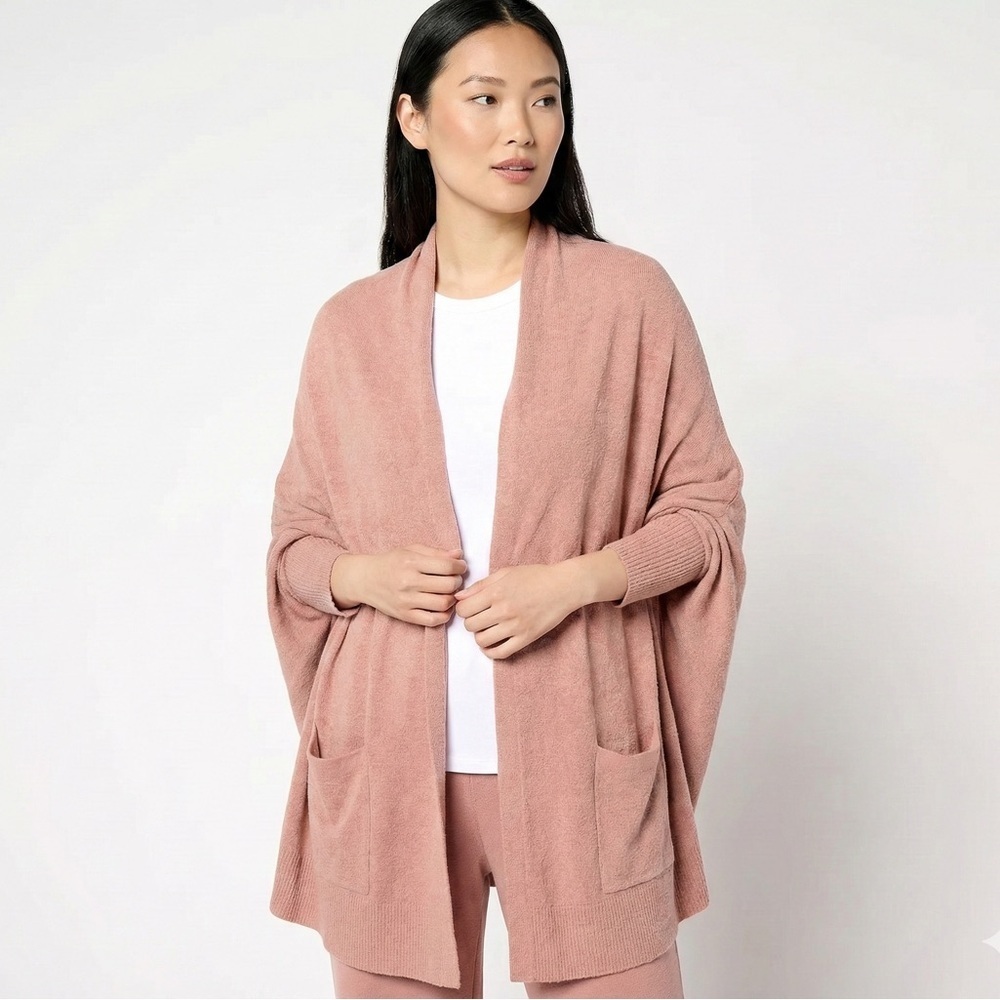 Barefoot Dreams cozychic cardigan ultra lite open front rose L XL